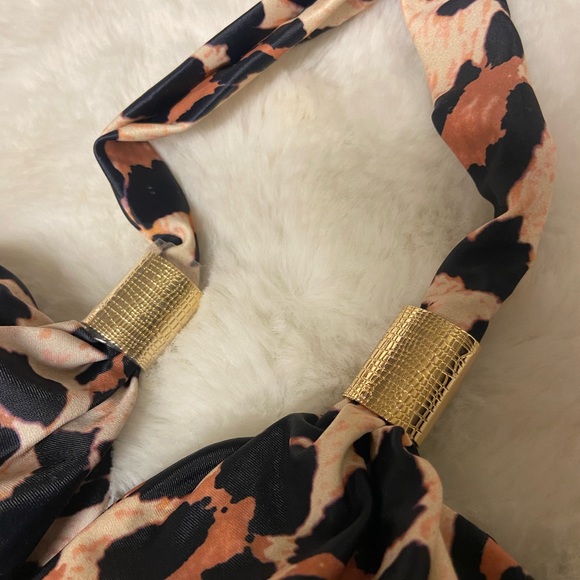 NWOT womens one piece push up bra swimsuit halter leopard print plus size XXL - Picture 6 of 8